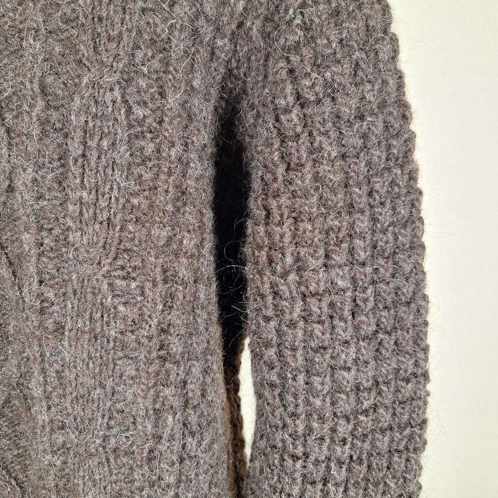 Orvis Vtg Wool Fisherman Sweater Diamond Cable Knit Ultra Heavy Chunky XL - Picture 3 of 7